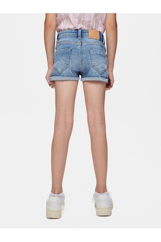 Judıe G Orta Bel Slim Fit Mavi Jean Şort Mavi