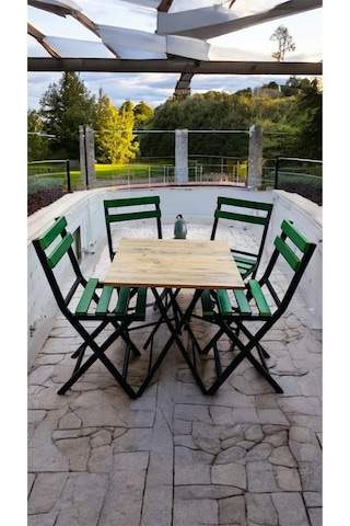 Balkon Bahçe Mutfak Bistro Set Katlanır Masa-sandalye Yeşil