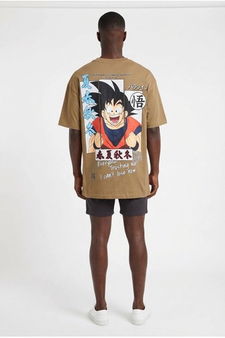 Blow Up Future Gen Son Goku Kahve Oversize Erkek T-shirt 141628 SİYAH
