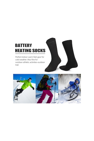 Konesam Kışlık Elektrikli Isıtıcı Çoraplar, Karbon Fiber Isı Teknolojisi, Bisiklet-motosiklet-av İçin Uygun, 3 Aa Pil İle Çalışır Piller Dahil Değil Çok Renkli