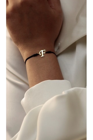 Diamine 14 Ayar Altın Harf İp Bileklik Sarı Altın