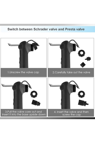 Yaleker Bisiklet Lastik Şişirici Seti B - Mini Taşınabilir, Presta-schrader Valfi Desteği, Pratik Tamir Aletleri İçeren El Operasyonlu Hızlı Şişirme
