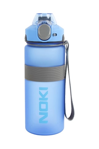 Noki Su Matarası Tritan Auto Kapak Soft Touch Silikon Bantlı Askılı 750 Ml Mavi