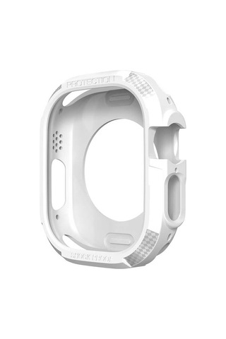 Watch Ultra 49mm Silikon Tpu Kasa Koruyucu Mkst Watch Gard 17 - Beyaz