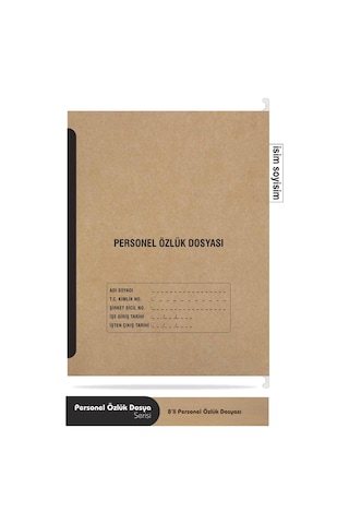 Personel Özlük Dosyası 8 Yapraklı Metal Askılı 25 Adet