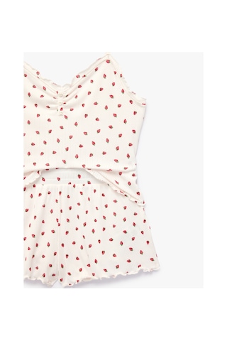 Koton Desenli Rahat Kesim Şortlu Pijama Takımı Kırmızı Desenli 6slk40025mk