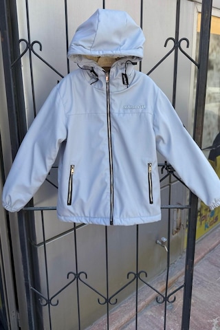 Erkek Çocuk Sabit Kapüşonlu Metal Armalı İçi Kürklü Mont Km3987 Gri