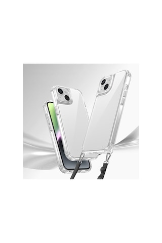 Apple Uyumlu iPhone 13 Uyumlu Kılıf Aihttgli Takılabilir Askı Aparatlı Zore Snap Silikon Kapak-şeffaf Şeffaf -
