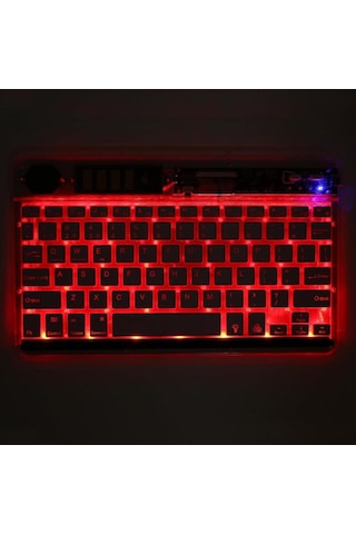 Valkyrie Rgb Bkz-30 7 Renk Bluetooth Şeffaf Türkçe Klavye - Android Apple Uyumlu iOS Windows - Şarjlı - 10 İnç - Multimedia - Ultra İnce Tasarım Bkz30