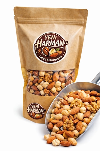 Yeni Harmancı Elit Karışık Kuruyemiş 1 Kg Antep Fıstığı, Fındık İçi Kavrulmuş, Kaju Fıstığı Kavrulmuş, Bade İçi Kavrulmuş, Ceviz İçi 500 G