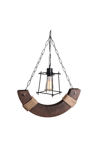 Vedemo Juliette Tekli Rustik Halatlı Ahşap Avize