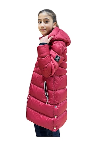 Benitto Kids Kız Çocuk Kapüşonlu Kışlık Şişme Mont 51338 Kırmızı