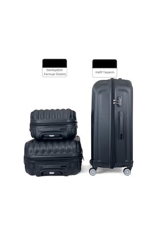 Reymond Luggage Gusto Abs Körüklü Valiz, Büyük Boy Siyah