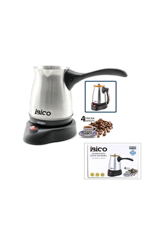 Çelik Elektrikli Cezve Türk Kahve Makinesi - 4fincan 400ml Kablosuz Kullanım- 360 Döner 600w Mtf-002 Bx40 0.5mm Kenar Kalınlığı