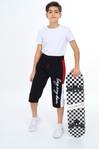 Erkek Çocuk Garni Detaylı Kapri Alt 12204 Siyah