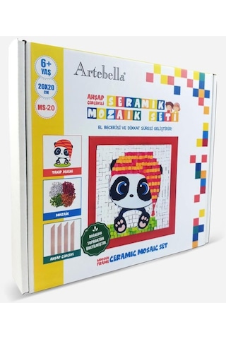 20 I Çocuk Ahşap Çerçeveli Seramik Mozaik Set 20x20 Cm