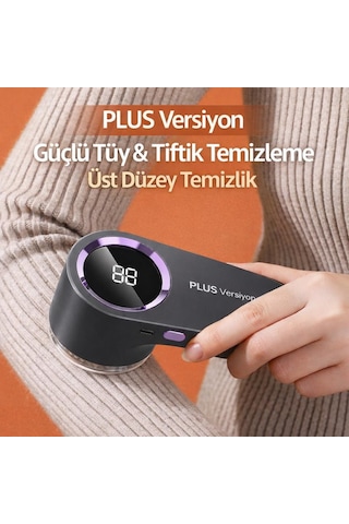 Coofbe Dijital Ekranlı Şarjlı 6 Bıçaklı Şarjlı Tüy Temizleme Ve Tiftik Temizleme Makinesi Tiftik Toplayıcı Açık Bej
