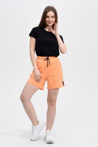 Defys Kadın Beli Lastikli Cepli Etiket Detaylı Regular Fit Şort Oranj - 527882928 Oranj