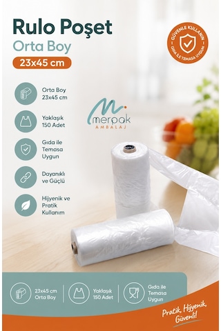 Rulo Poşet Orta Boy Hışır Atlet Poşet Market Manav Poşeti Çöp Poşeti