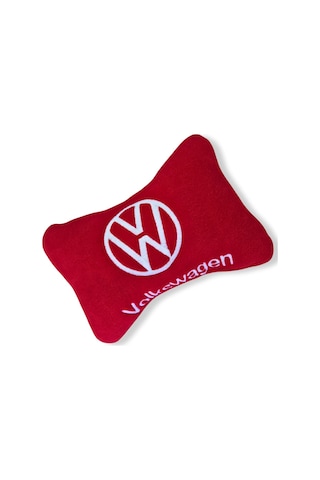 Volkswagen Uyumlu Kırmızı Polar Ortopedik Araç Koltuk Seyahat Boyun Yastık / 2'li Set