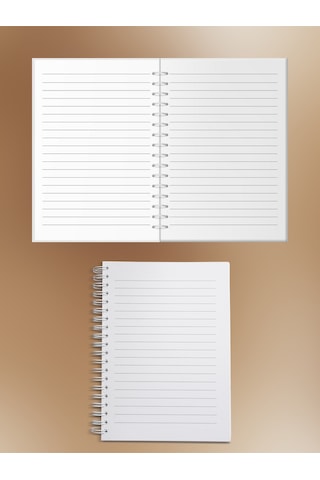 Nergis Desenli Çizgili Defter 60 Yaprak-120 Sayfa Tel Spiralli Sketchbook Çok Renkli