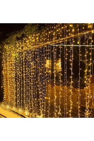 300 Ledli 15 Sarkıt Perde Led Işık-8 Fonksiyon, 3x3 Metre Günışığı Ledli Saçak Ledi Günışığı