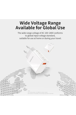T48 Single 18w Qc 3.0 Mini Seyahat Şarj Cihazı Beyaz