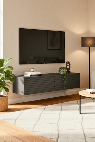 Tda1214a - Zeynep120 Duvara Montaj Tv Stand, Tv Rafı, Tv Sehpası Antrasit 120cm