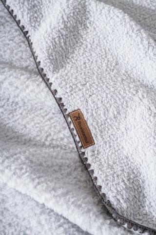 Açık Gri Valencia Sherpa Çift Kişilik Peluş Battaniye Gri