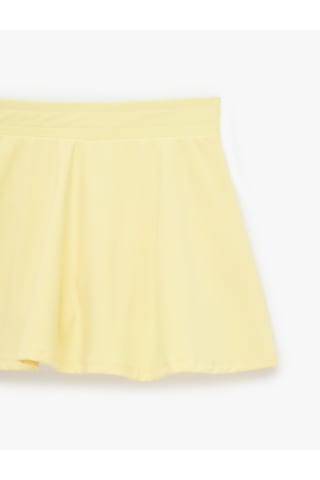 Koton Yüksek Bel Slim Fit Mini Spor Şort Etek Sarı 6sak40398nk