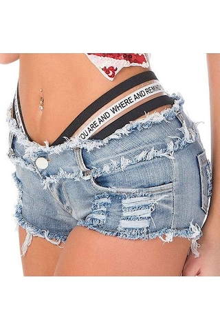 Merry See Bel Lastik Detaylı Denim Kot Şort
