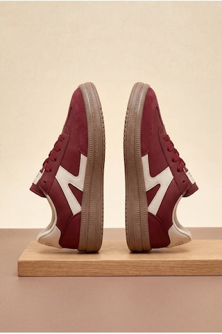 Tonny Black Rahat Kalıp Kauçuk Taban Bağcıklı Sneaker Kadın Bordo Bej Sneaker Tbtyldz005 Bej - Bordo