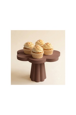Ayaklı Cupcake Standı Kahverengi Sunum Standı 17 Cm
