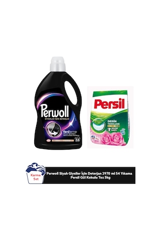 Perwoll 2,97l Siyah Deterjan + Persil Gül Kokulu Toz 5kg X133 Renk Koruma Ve Temizlik Seti set-hnkdtj-5347-6378
