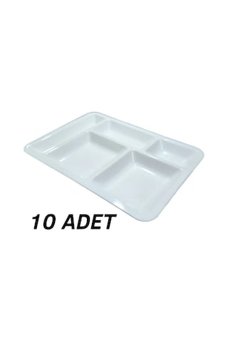 Plastik Tabldot Yemek Tabağı 10'lu - Yemek Tepsisi