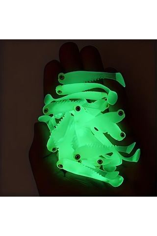 Valkyrie 20 Adet Fosforlu Silikon Balık Yemi 5cm Gece Parlayan Glow Yapay Yem Soft Lure