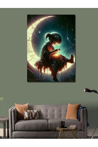 Kanvas Tablo Ay Ve Kukla 70cmx100cm