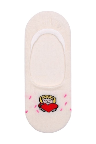 Brz Kids Paun Desenli Kız Çocuk Babet Çorabı 3'Lü Set Çok Renkli