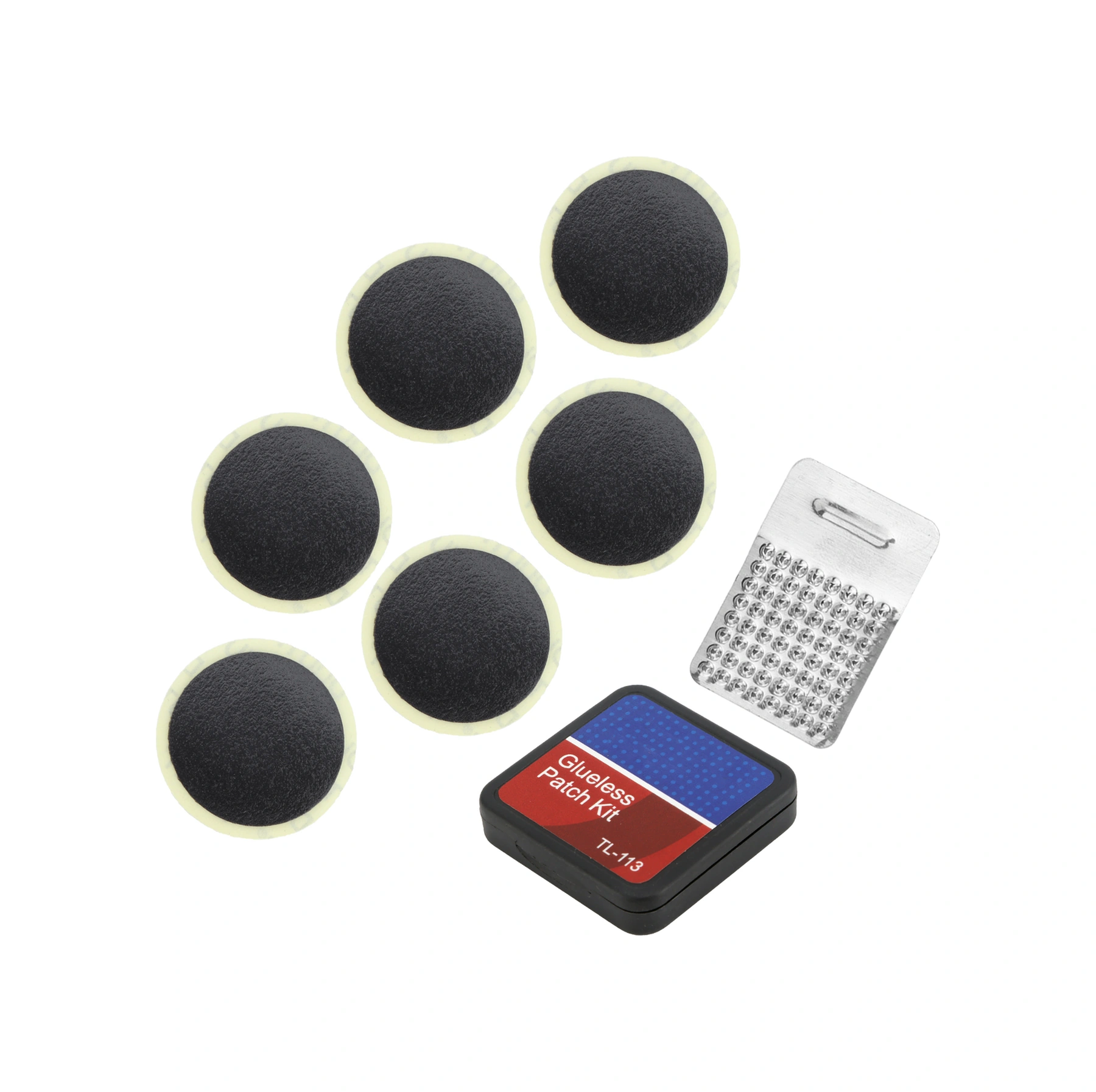 Shineyee Duutı Tl-113 Sıvımsız Lastik Tamir Seti, Dağ Bisikleti Yolları İçin, Siyah, 6 Adet Tamir Parçası + Zımpara + Kılavuz