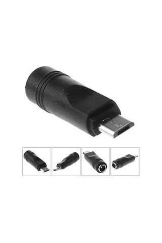 Koodmax - Micro Usb Erkek To Dc 5.5 2.1mm Dişi Soket Çevirici - Dc Güç Adaptörü Fişi Dönüştürücü