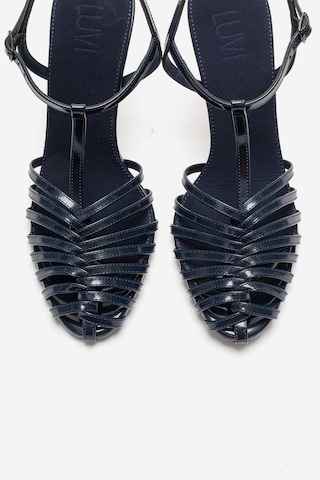 Luvishoes Pasıon Lacivert Rugan Kadın Topuklu Ayakkabı Lacivert
