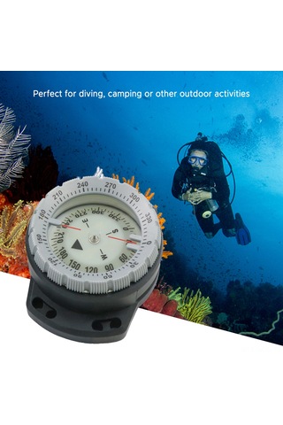 Neevoyu 50 Metre Su Altı Dalış Pusulası - Işıklı, Su Geçirmez, Esnek Kayışlı Outdoor Navigasyon Aleti Gri