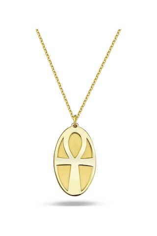 Ankh Gümüş Kolye Altın