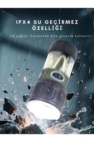 Wıson Ws-705 Çok Fonks Kamp Lambası, Şerit Led Işıklı, El Feneri