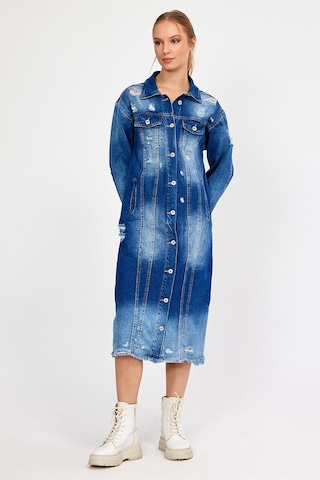 Alexander Gardi Özel Koleksiyon Düğmeli Denim Gömlek Elbise 3025 001