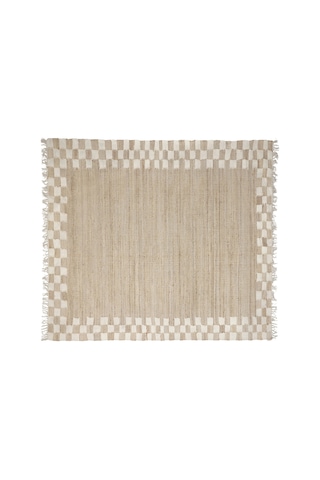 Yargıcı Kare Desenli Jüt Dikdörtgen Halı 160x230 Cm 26ynht1054c St