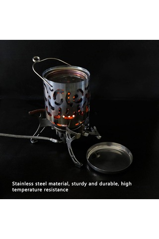 Kamp Isıtma Kapağı, Açık Mekan Mini Daha Sıcak Kapak Paslanmaz Çelik Kamp Sobası Bej