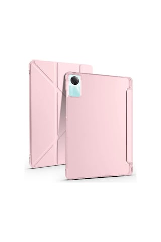 Xiaomi Redmi Pad Se 4g Kılıf Kalemlikli Mars Tablet Kılıfı - Rose Gold Arka Kapak