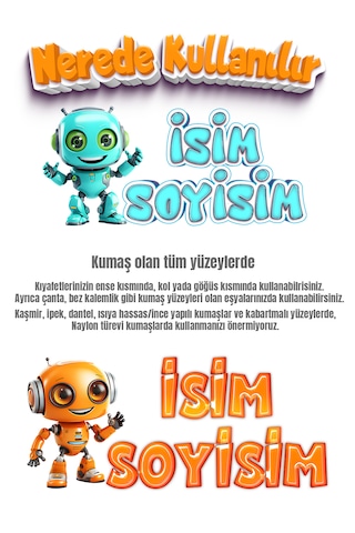Kıyafet Etiketi - Okul Kıyafet Kumaş Etiketi Kreş Anaokulu İlkokul Kıyafet Kumaş Etiketi Set17 Karışık
