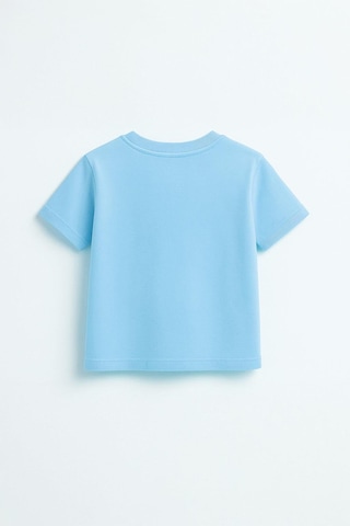 Erkek Çocuk %100 Pamuk Basic Tişört - Açık Mavi 3-4 Yaş 8-9 Yaş Açık Mavi